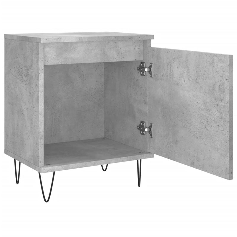 vidaXL 2 db betonszürke szerelt fa éjjeliszekrény 40x30x50 cm