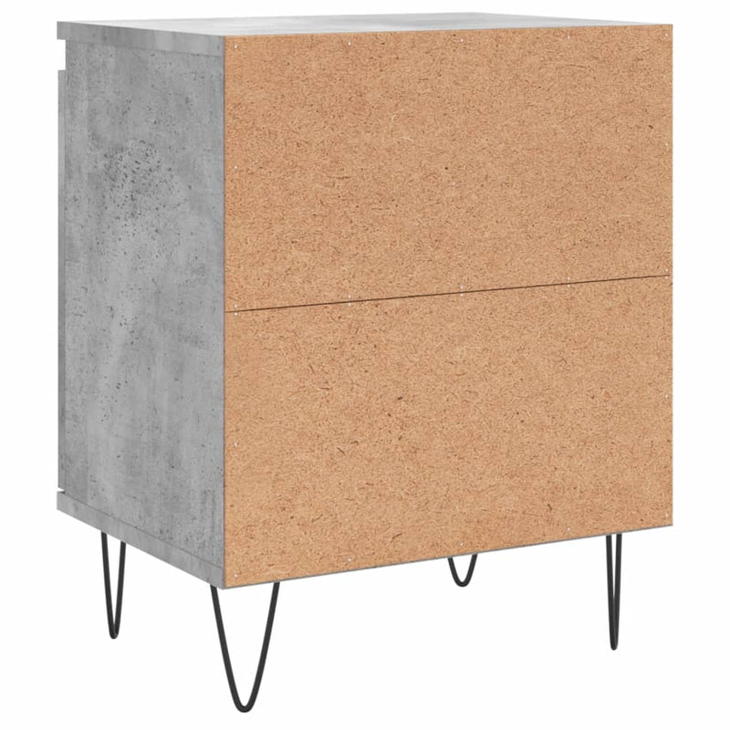 vidaXL 2 db betonszürke szerelt fa éjjeliszekrény 40x30x50 cm