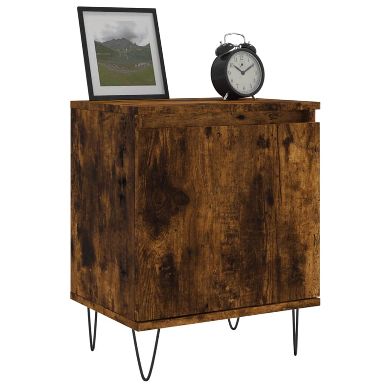 vidaXL 2 db füstös tölgy színű szerelt fa éjjeliszekrény 40x30x50 cm