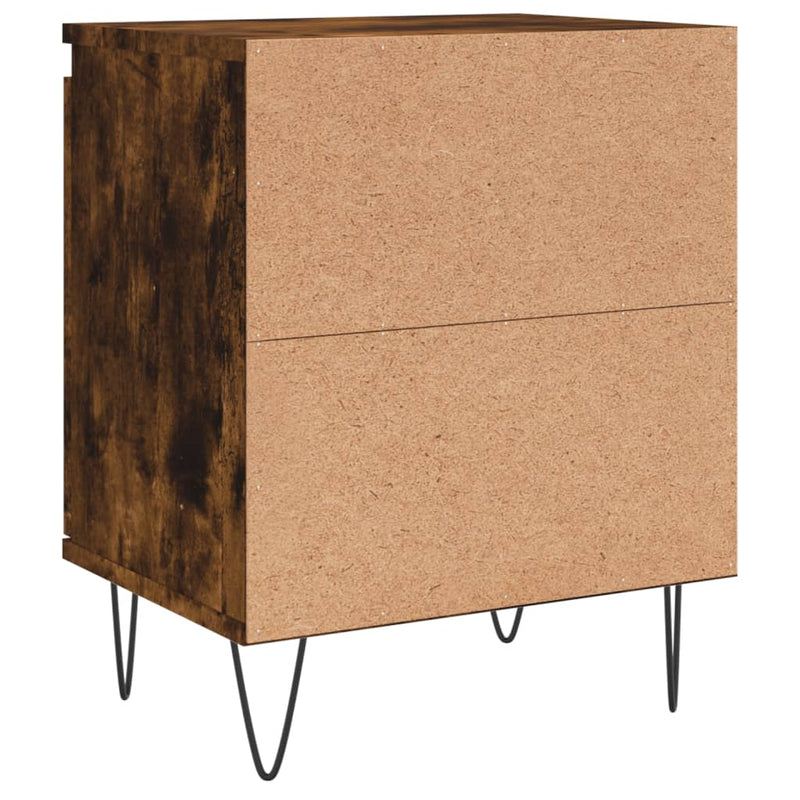 vidaXL 2 db füstös tölgy színű szerelt fa éjjeliszekrény 40x30x50 cm