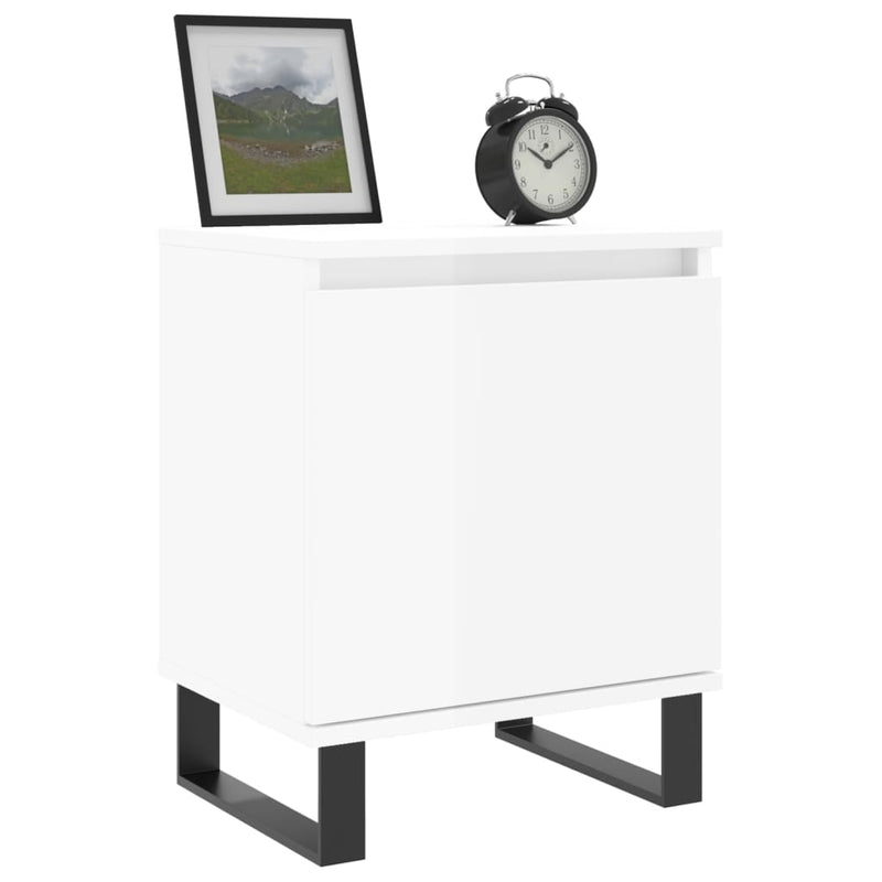 vidaXL 2 db fehér szerelt fa éjjeliszekrény 40 x 30 x 50 cm