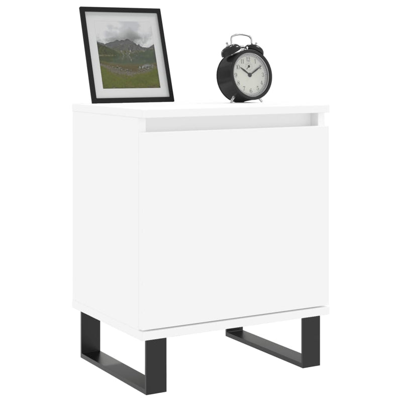 vidaXL 2 db magasfényű fehér szerelt fa éjjeliszekrény 40x30x50 cm