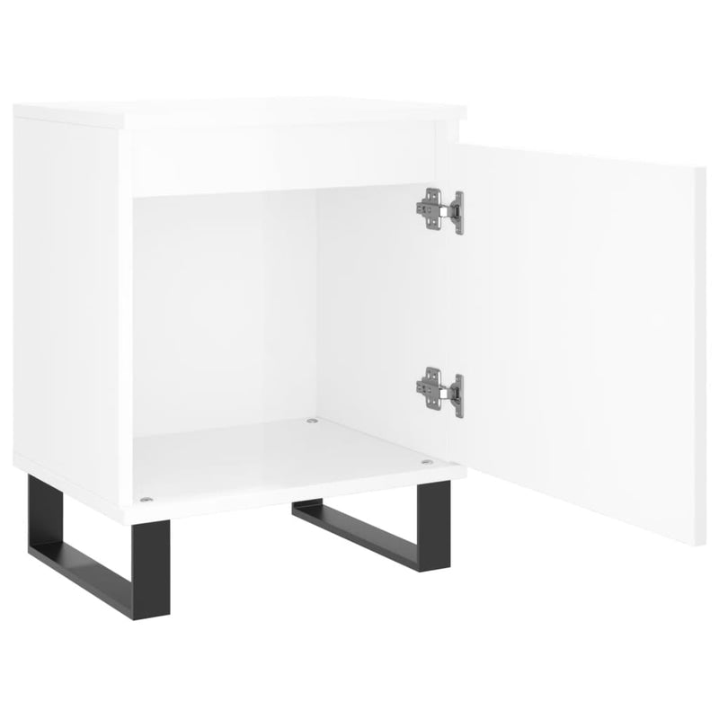 vidaXL 2 db magasfényű fehér szerelt fa éjjeliszekrény 40x30x50 cm