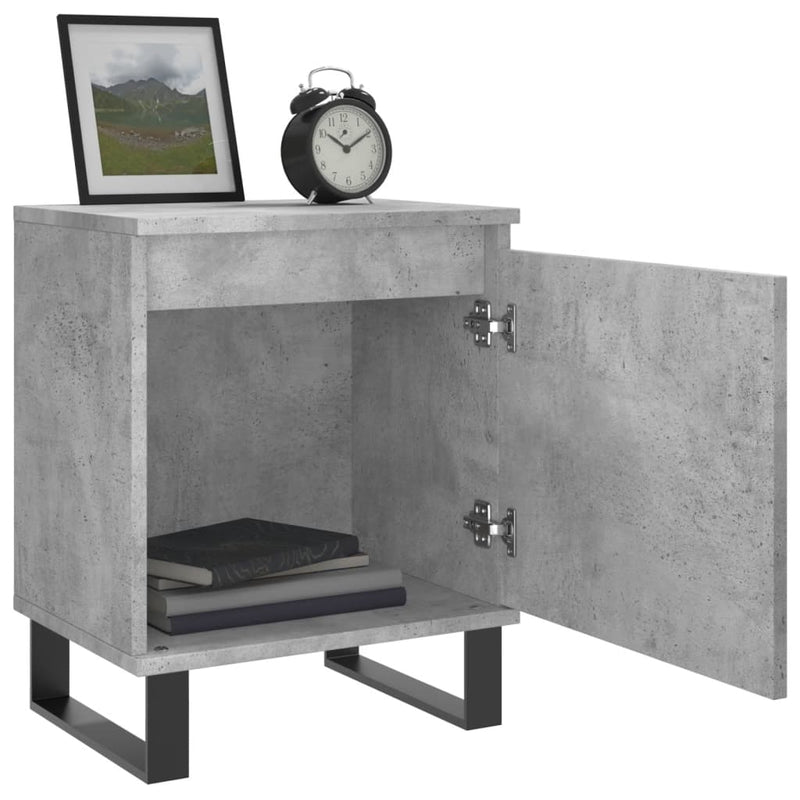 vidaXL 2 db betonszürke szerelt fa éjjeliszekrény 40x30x50 cm