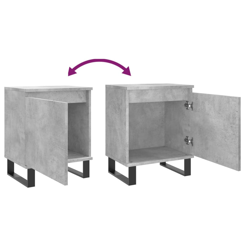 vidaXL 2 db betonszürke szerelt fa éjjeliszekrény 40x30x50 cm