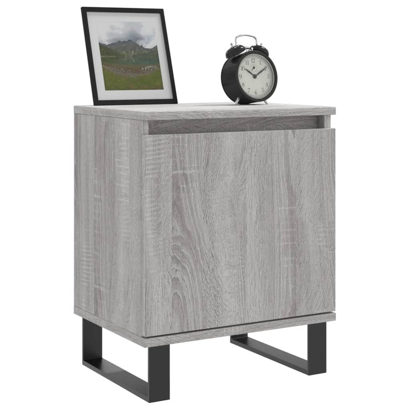 vidaXL 2 db szürke-sonoma színű szerelt fa éjjeliszekrény 40x30x50 cm