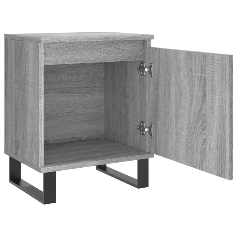 vidaXL 2 db szürke-sonoma színű szerelt fa éjjeliszekrény 40x30x50 cm