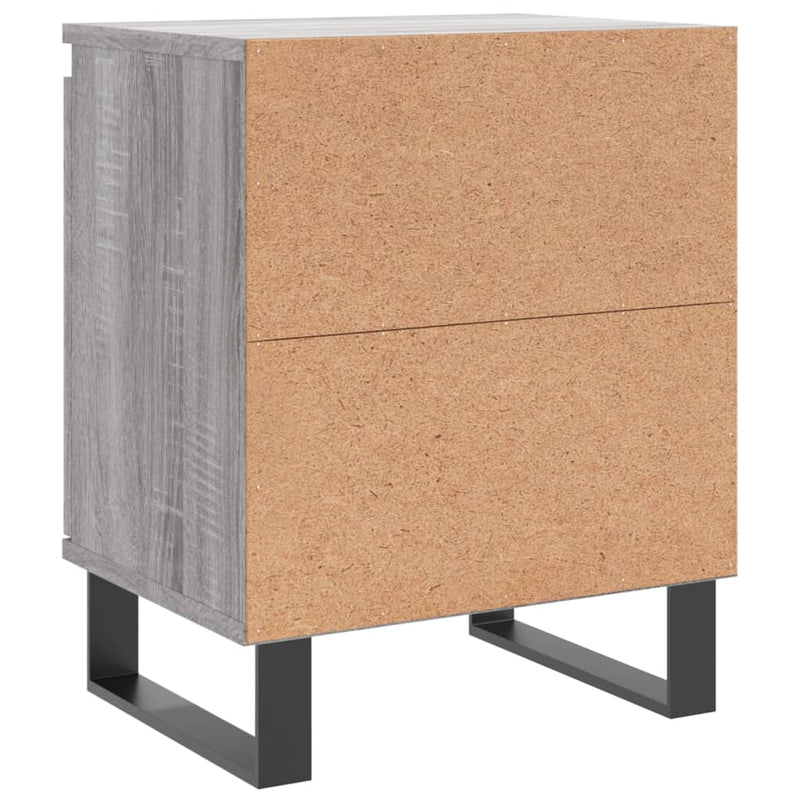 vidaXL 2 db szürke-sonoma színű szerelt fa éjjeliszekrény 40x30x50 cm