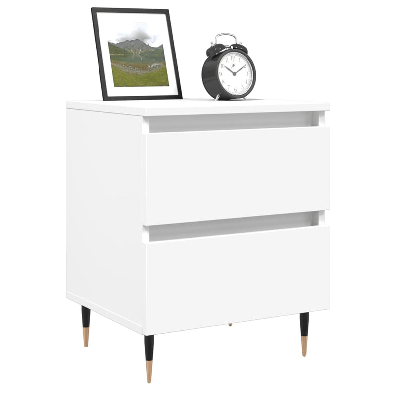 vidaXL 2 db fehér szerelt fa éjjeliszekrény 40 x 35 x 50 cm