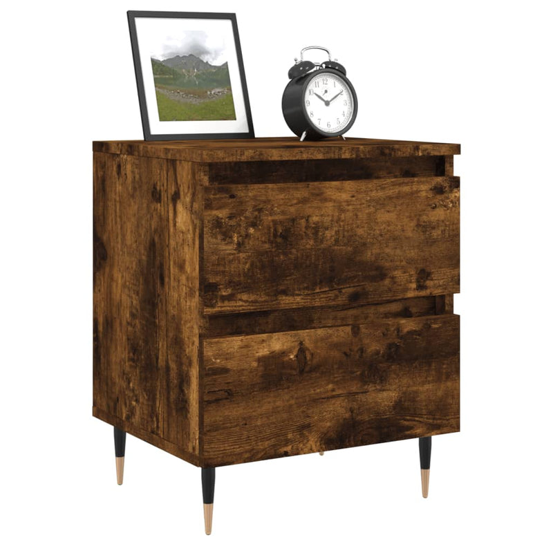 vidaXL 2 db füstös tölgy színű éjjeliszekrény 40 x 35 x 50 cm