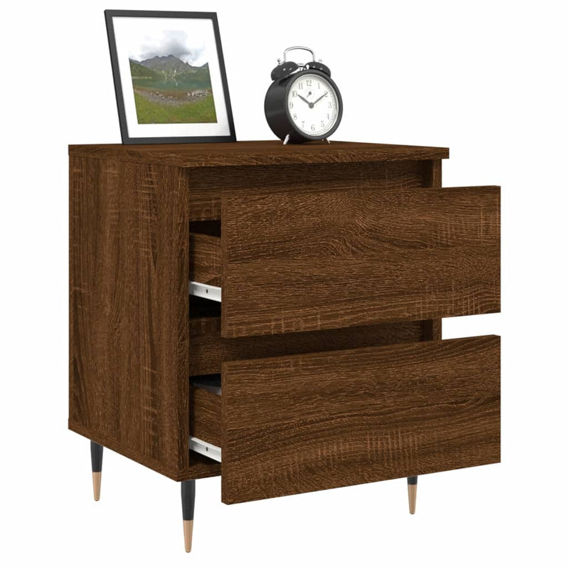vidaXL 2 db barna tölgyszínű éjjeliszekrény 40 x 35 x 50 cm