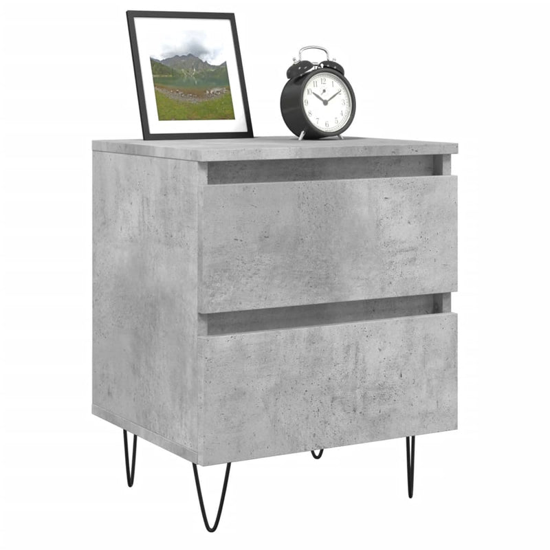 vidaXL 2 db betonszürke szerelt fa éjjeliszekrény 40 x 35 x 50 cm