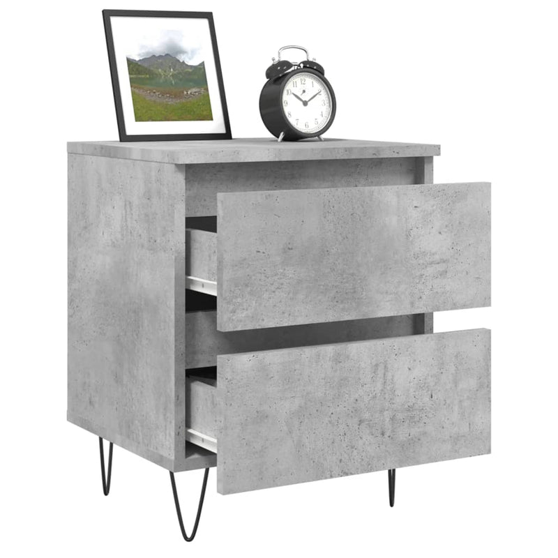vidaXL 2 db betonszürke szerelt fa éjjeliszekrény 40 x 35 x 50 cm