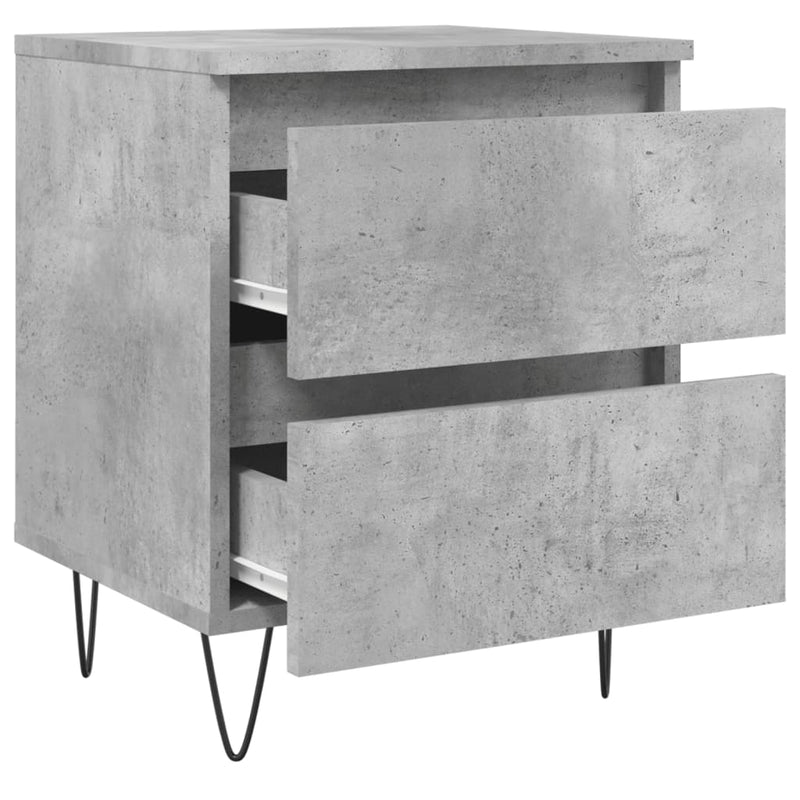 vidaXL 2 db betonszürke szerelt fa éjjeliszekrény 40 x 35 x 50 cm