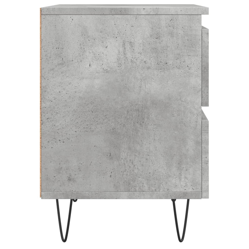 vidaXL 2 db betonszürke szerelt fa éjjeliszekrény 40 x 35 x 50 cm