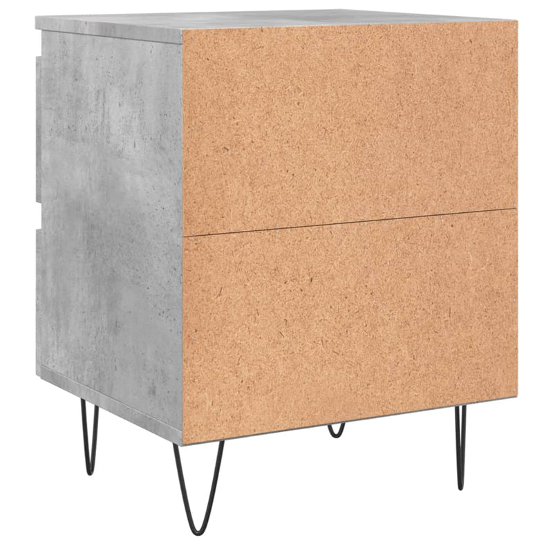 vidaXL 2 db betonszürke szerelt fa éjjeliszekrény 40 x 35 x 50 cm