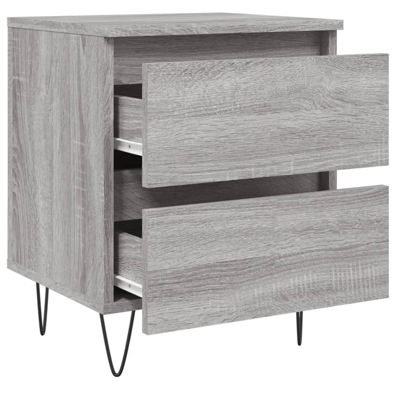 vidaXL 2 db szürke sonoma színű éjjeliszekrény 40 x 35 x 50 cm