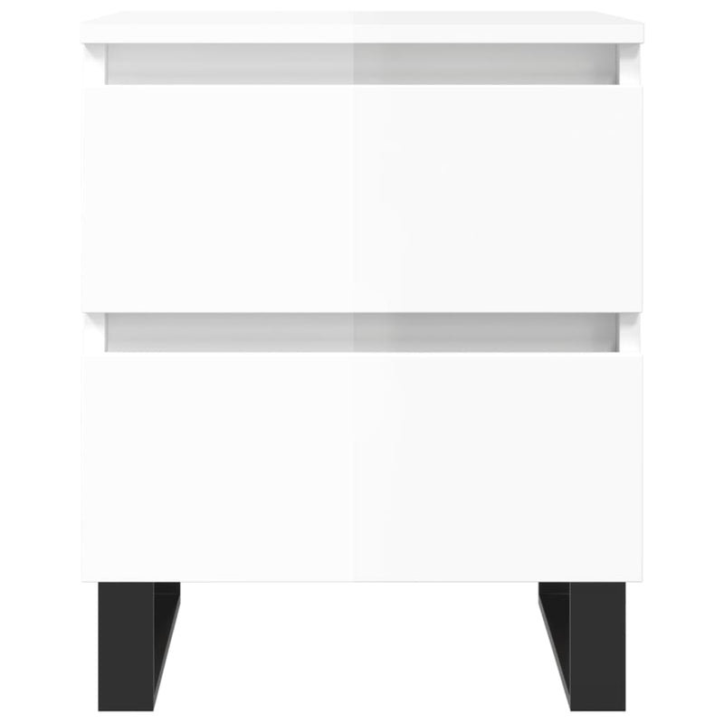 vidaXL 2 db magasfényű fehér szerelt fa éjjeliszekrény 40x35x50 cm