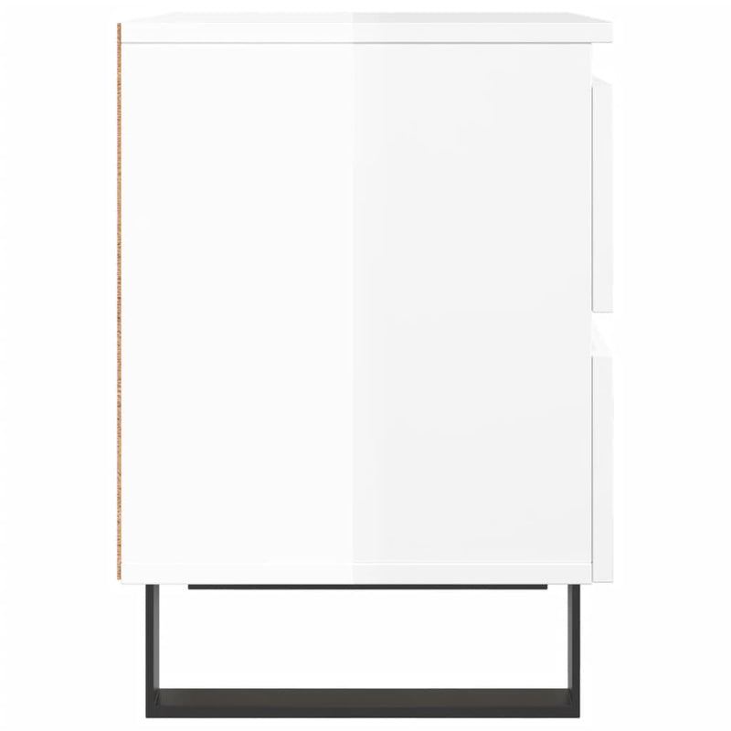 vidaXL 2 db magasfényű fehér szerelt fa éjjeliszekrény 40x35x50 cm