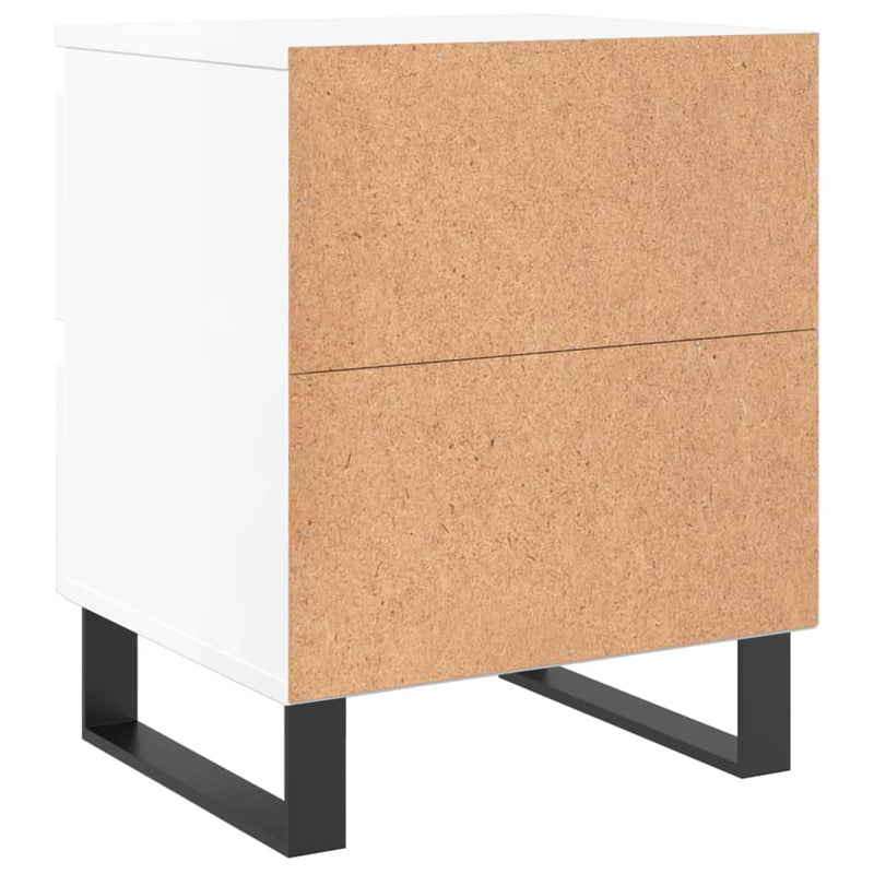 vidaXL 2 db magasfényű fehér szerelt fa éjjeliszekrény 40x35x50 cm
