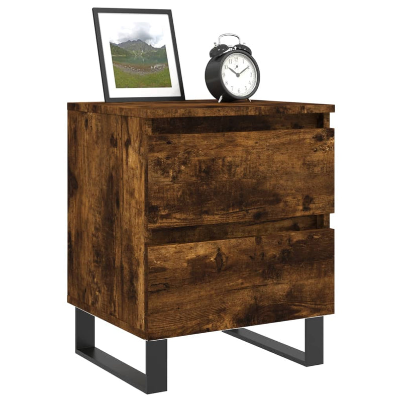 vidaXL 2 db füstös tölgy színű éjjeliszekrény 40 x 35 x 50 cm