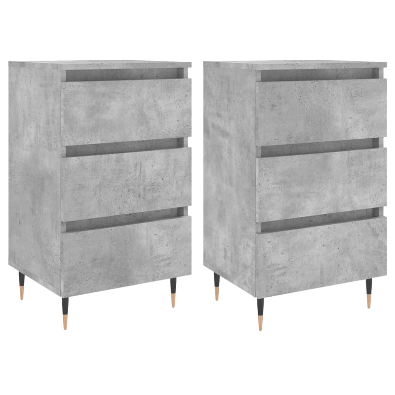 vidaXL 2 db betonszürke szerelt fa éjjeliszekrény 40x35x69 cm