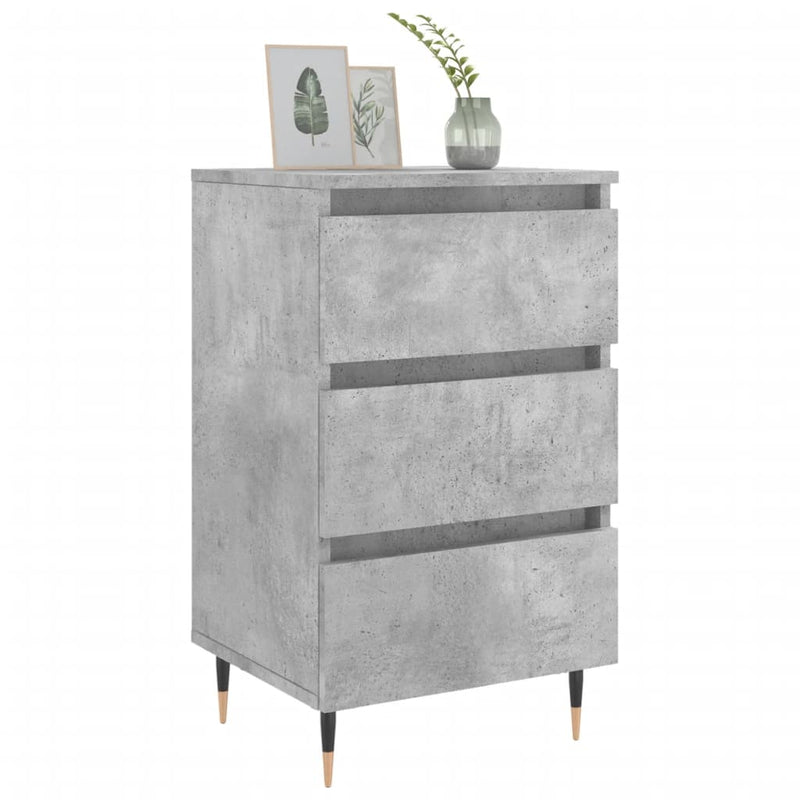 vidaXL 2 db betonszürke szerelt fa éjjeliszekrény 40x35x69 cm