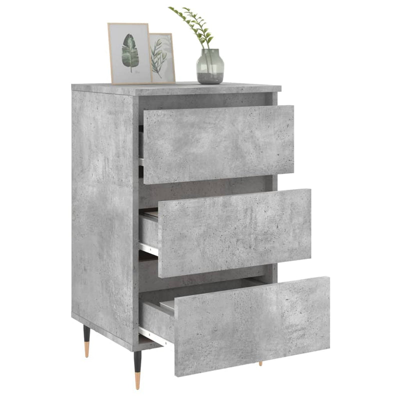 vidaXL 2 db betonszürke szerelt fa éjjeliszekrény 40x35x69 cm
