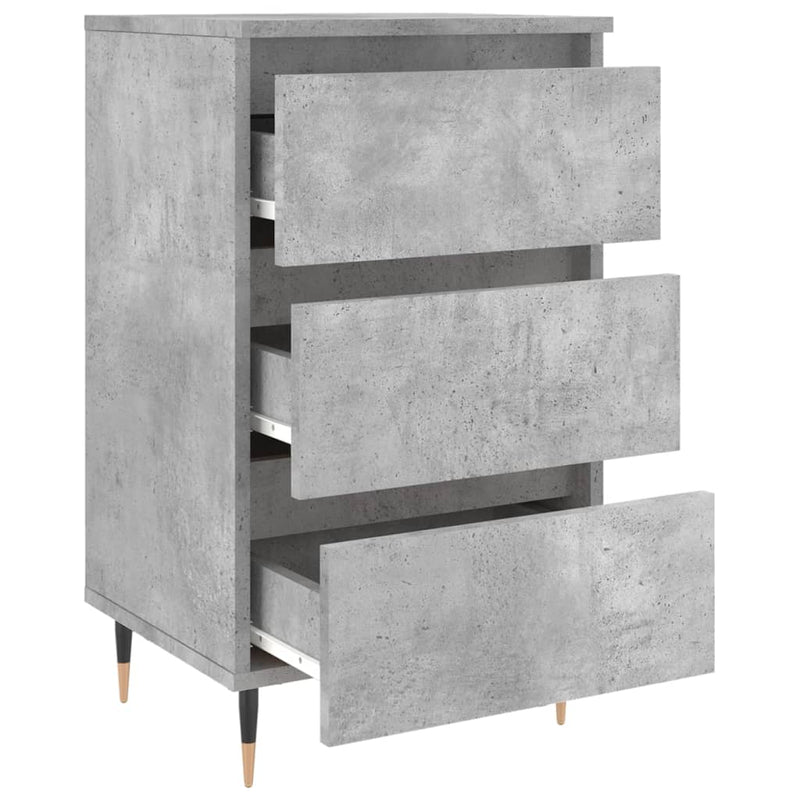 vidaXL 2 db betonszürke szerelt fa éjjeliszekrény 40x35x69 cm