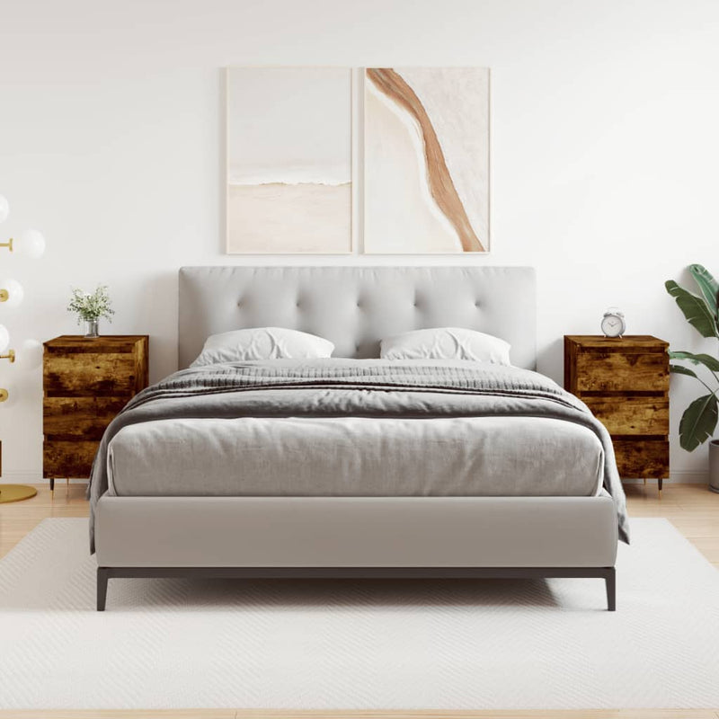vidaXL 2 db füstös tölgy színű szerelt fa éjjeliszekrény 40x35x69 cm