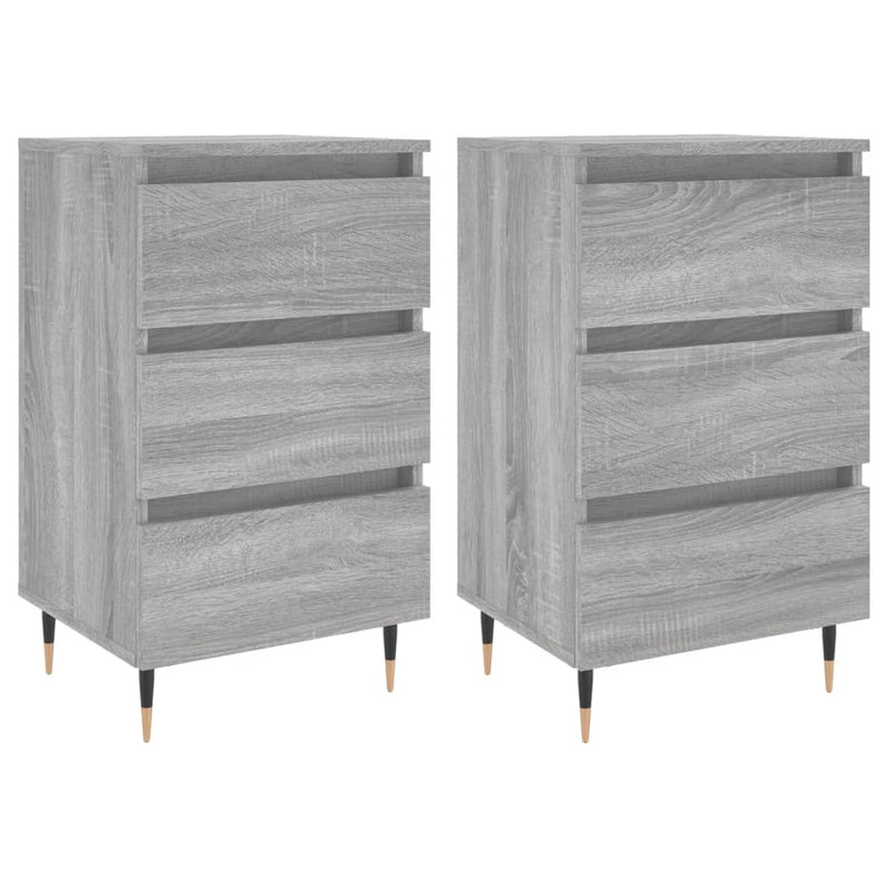 vidaXL 2 db szürke sonoma színű szerelt fa éjjeliszekrény 40x35x69 cm