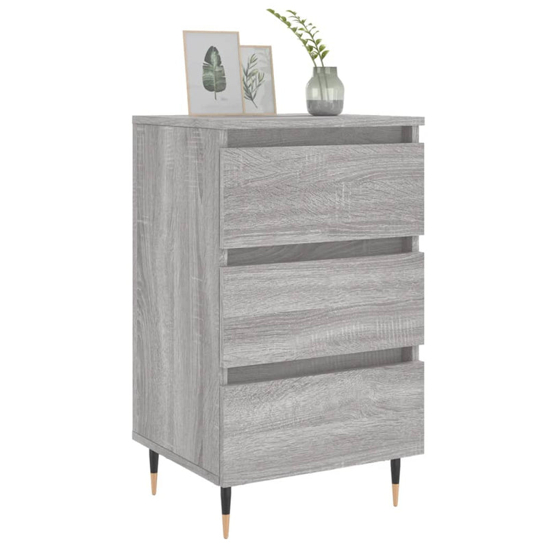 vidaXL 2 db szürke sonoma színű szerelt fa éjjeliszekrény 40x35x69 cm