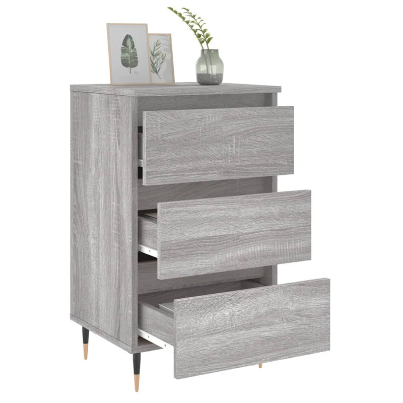 vidaXL 2 db szürke sonoma színű szerelt fa éjjeliszekrény 40x35x69 cm