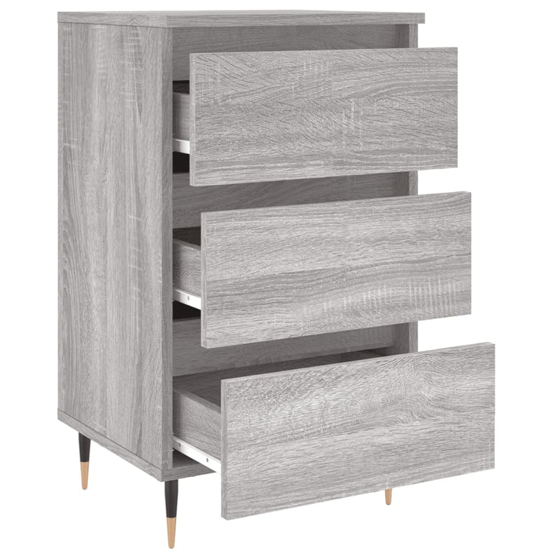 vidaXL 2 db szürke sonoma színű szerelt fa éjjeliszekrény 40x35x69 cm