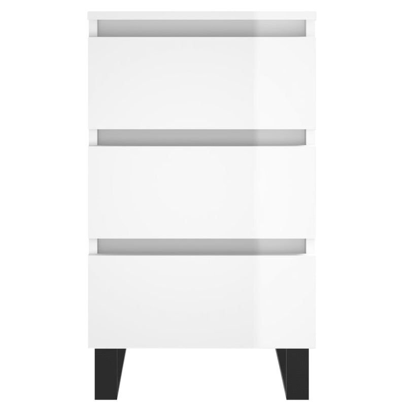 vidaXL 2 db magasfényű fehér szerelt fa éjjeliszekrény 40x35x69 cm