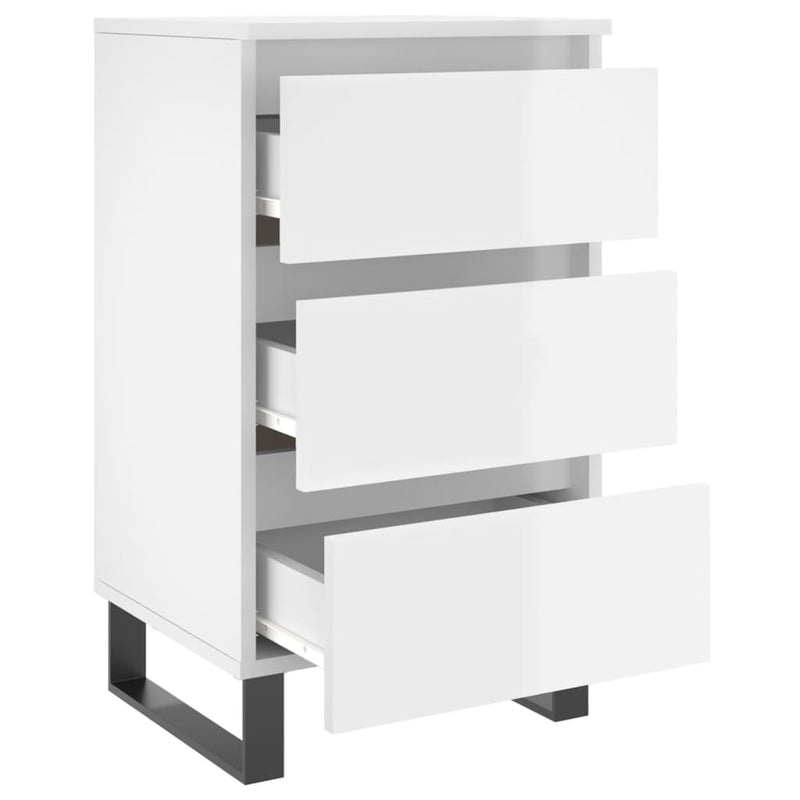 vidaXL 2 db magasfényű fehér szerelt fa éjjeliszekrény 40x35x69 cm