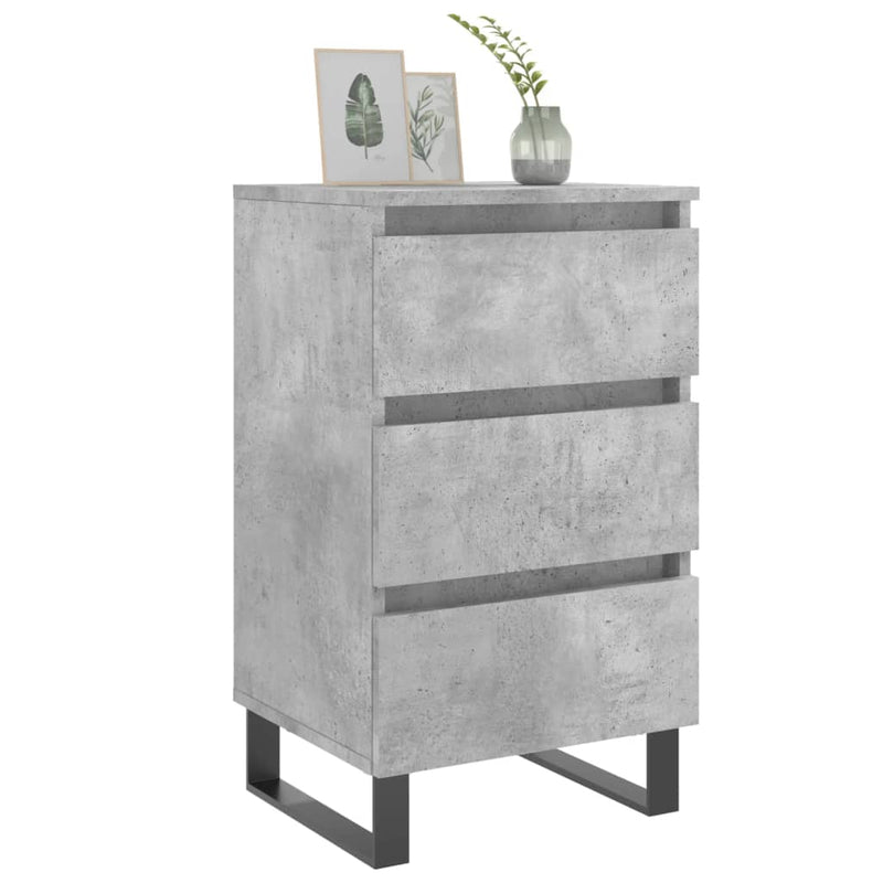 vidaXL 2 db betonszürke szerelt fa éjjeliszekrény 40x35x69 cm