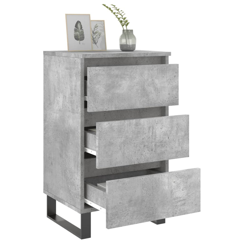 vidaXL 2 db betonszürke szerelt fa éjjeliszekrény 40x35x69 cm