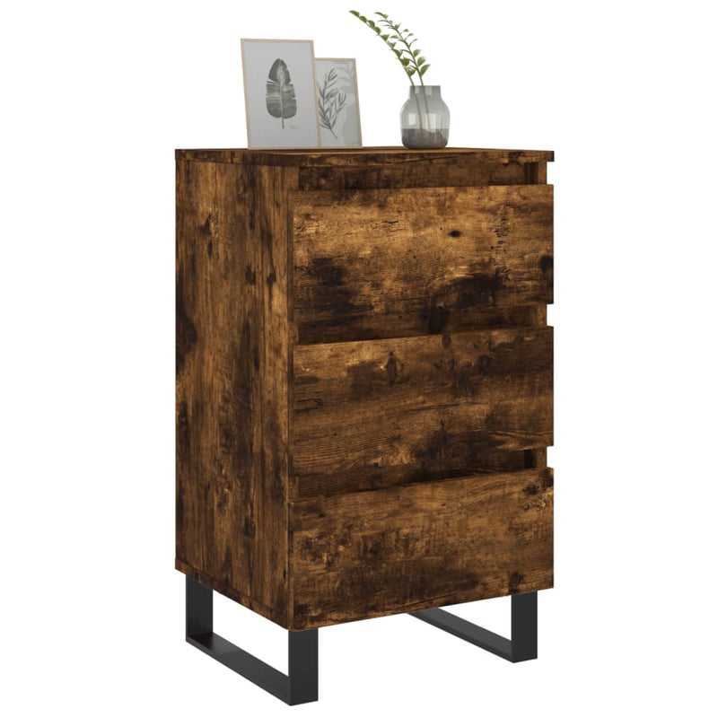 vidaXL 2 db füstös tölgy színű szerelt fa éjjeliszekrény 40x35x69 cm