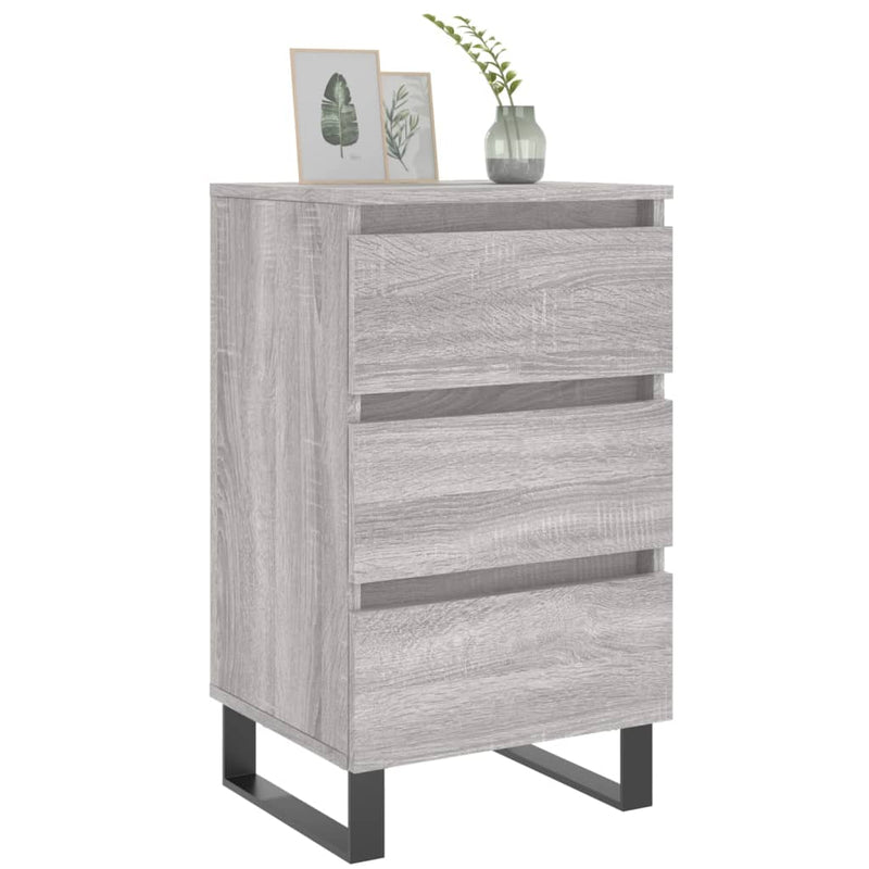 vidaXL 2 db szürke sonoma színű szerelt fa éjjeliszekrény 40x35x69 cm