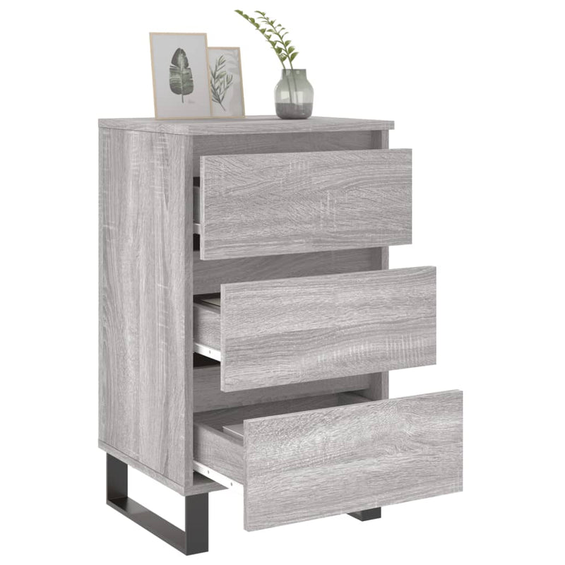 vidaXL 2 db szürke sonoma színű szerelt fa éjjeliszekrény 40x35x69 cm