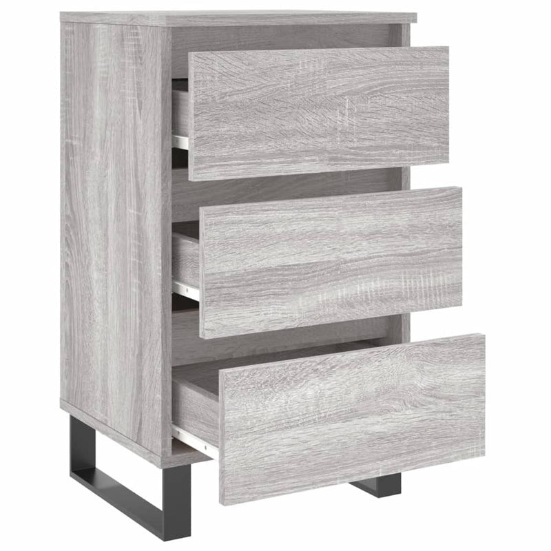 vidaXL 2 db szürke sonoma színű szerelt fa éjjeliszekrény 40x35x69 cm