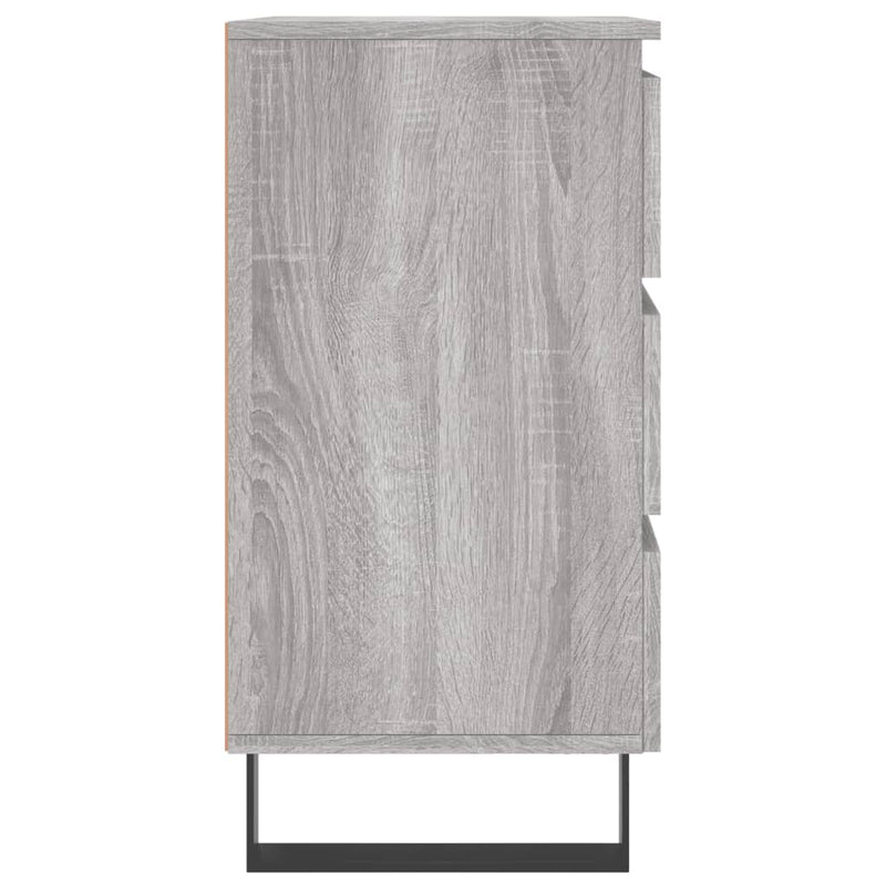 vidaXL 2 db szürke sonoma színű szerelt fa éjjeliszekrény 40x35x69 cm