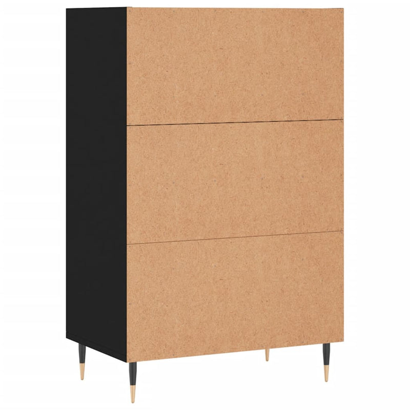 vidaXL fekete szerelt fa magasszekrény 57 x 35 x 90 cm