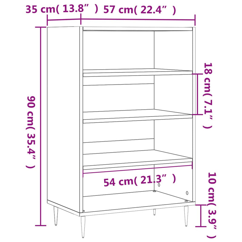 vidaXL barna tölgy színű szerelt fa magasszekrény 57 x 35 x 90 cm