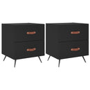 vidaXL 2 db fekete szerelt fa és vas éjjeliszekrény 40 x 35 x 47,5 cm