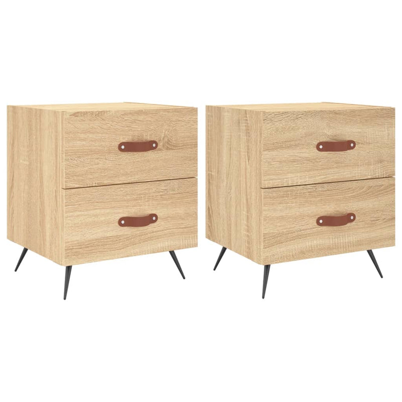 vidaXL 2 db sonoma tölgy színű szerelt fa éjjeliszekrény 40x35x47,5 cm