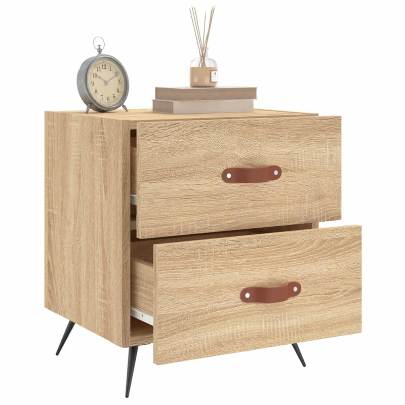 vidaXL 2 db sonoma tölgy színű szerelt fa éjjeliszekrény 40x35x47,5 cm