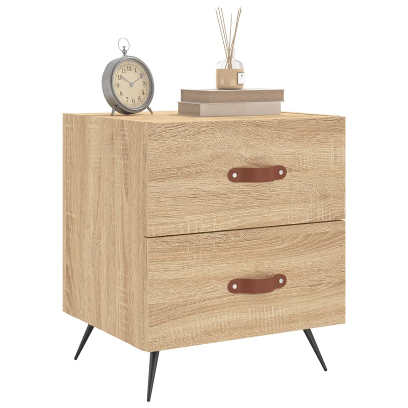 vidaXL 2 db sonoma tölgy színű szerelt fa éjjeliszekrény 40x35x47,5 cm
