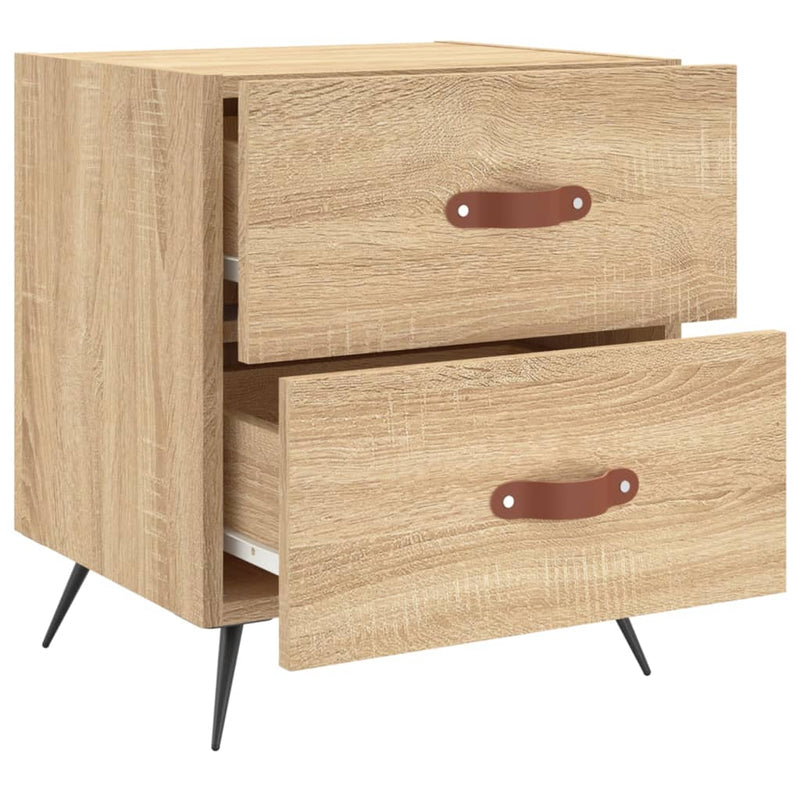 vidaXL 2 db sonoma tölgy színű szerelt fa éjjeliszekrény 40x35x47,5 cm